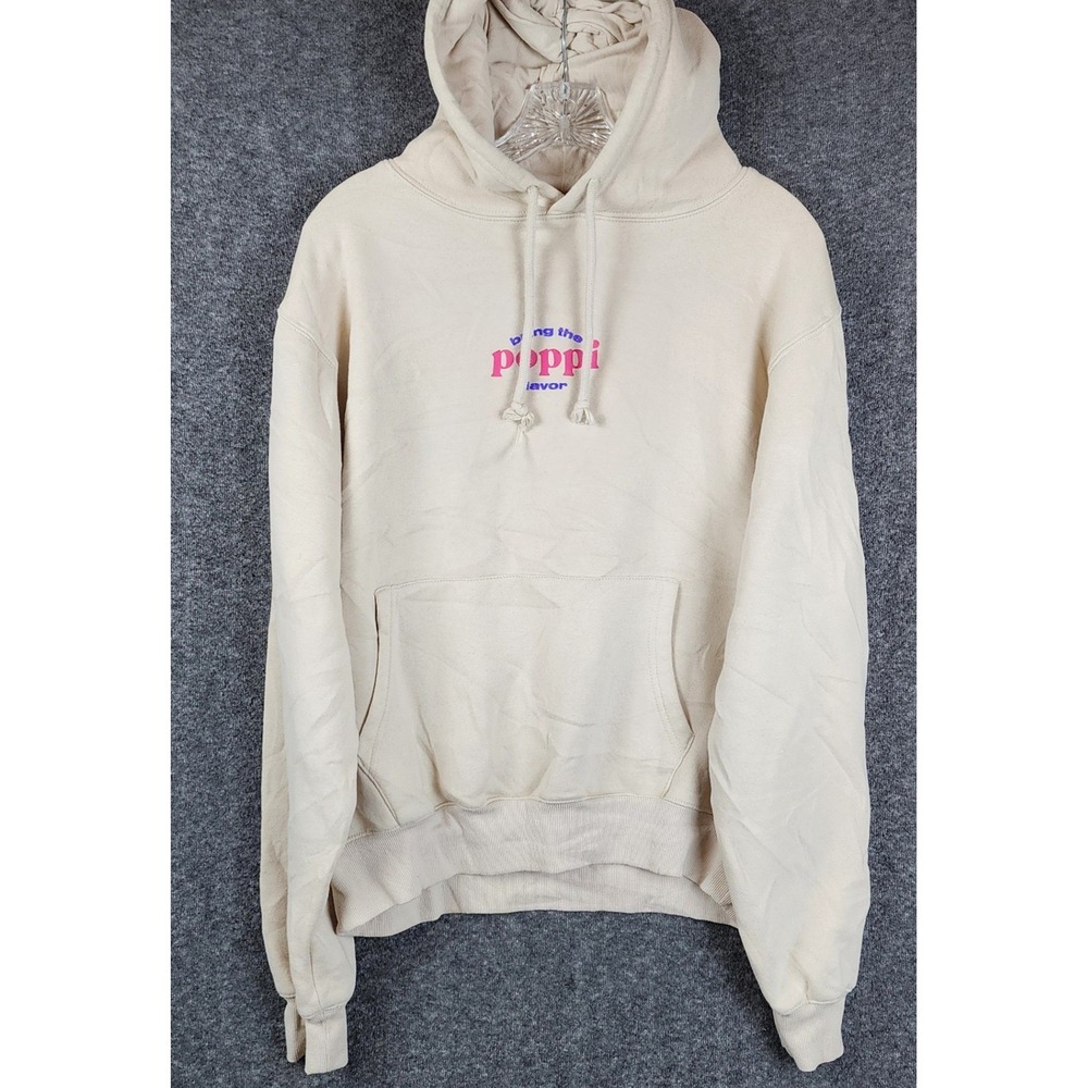 Poppi Hoodie Unisex Medium Cream Wanna Get Juicy Graphic Sweatshirt Streetwear‎